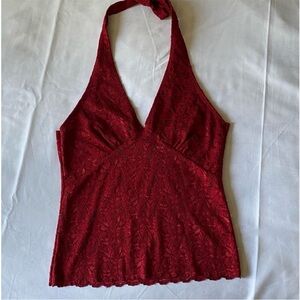 NWOT Source Unknown Red Lace Halter Top​